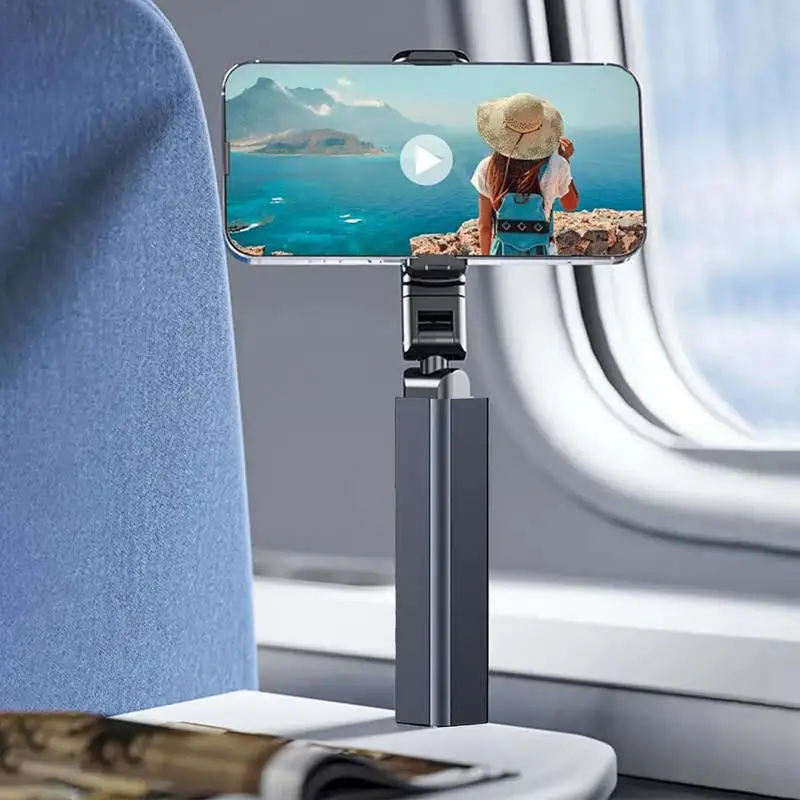 Phone Stand For Airplane Travel Flight Airplane Phone Holder Mount Pocket Size Multi-Directional Phone Stand For Airplane Travel