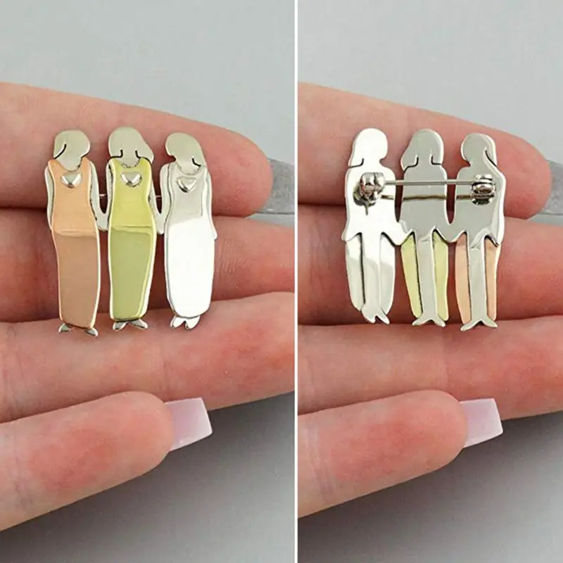 2/3/4/5/6 Charm Cute Pin Women Lovely Pins Sisterhood BFF Sister Brooches Two-Six Sisters Pin Gifts for Family Women