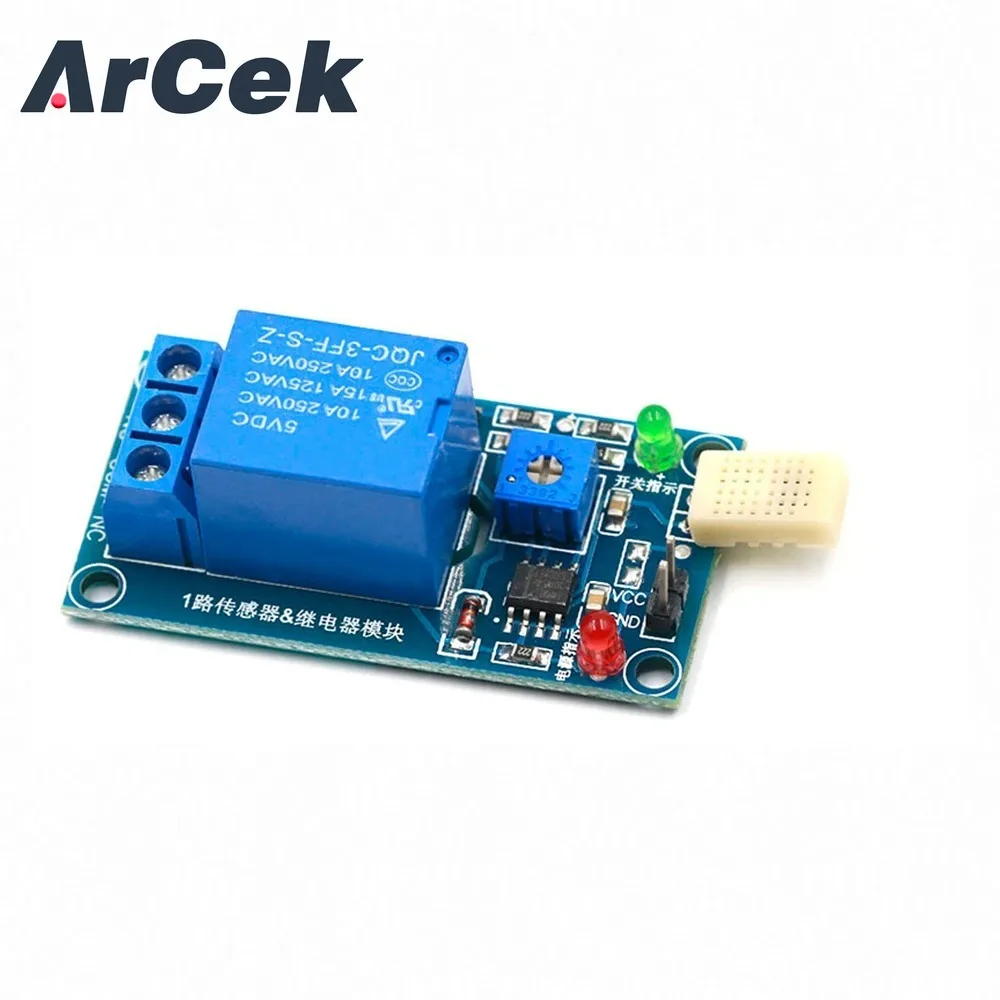 Sensor de Umidade Módulo Relé, Control Board, DC 5V, 1 Canal, 1CH