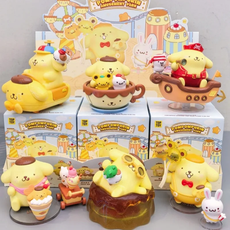 

TOPTOY Authentic Sanrio Pompompurin Amusement Park Series Blind Box Cute Trendy Toy Figure Desktop Ornament Gift For Girls