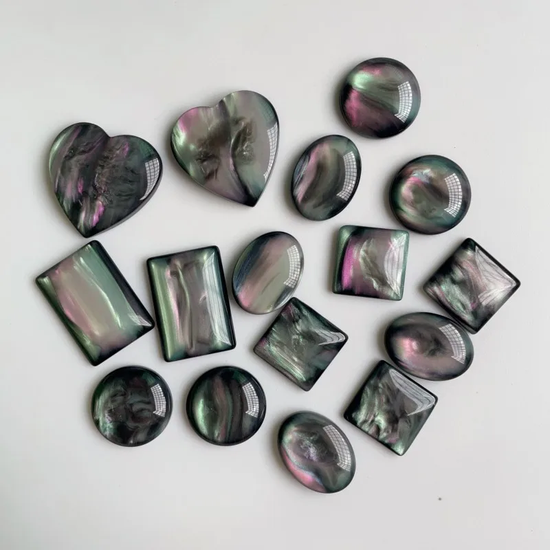 30pcs Love Heart Flat Back Resin Cabochons Quare Round Patch Diy Phone Case Hair Clip Jewelry Decoration Crafts Accessories