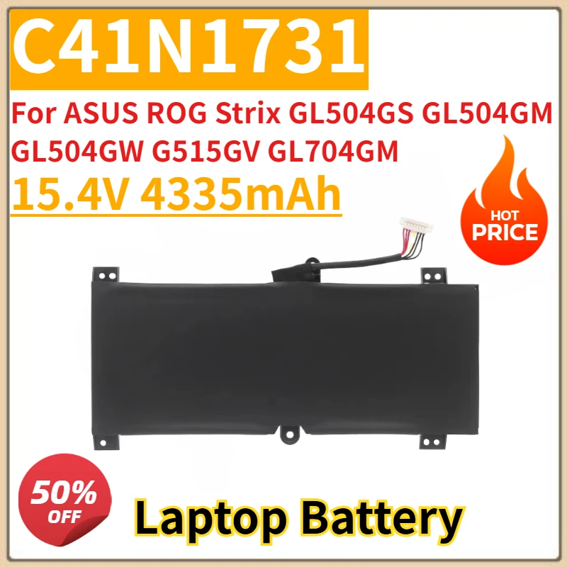 

New Replacement Laptop Battery 15.4V 4335mAh C41N1731 for ASUS ROG Strix GL504GS GL504GM GL504GW G515GV GL704GM