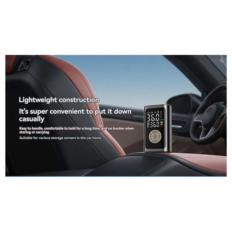 ABAG LED ضوء منفاخ لإطارات السيارة ضاغط هواء محمول 6X سريع التضخم إطارات مضخة هواء لاسلكية مع مقياس الضغط الرقمي