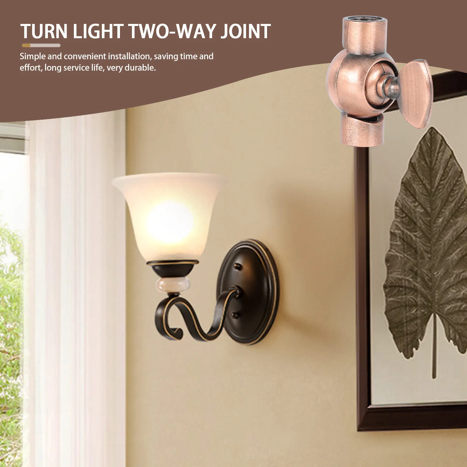 

4Pcs Double-Way Turn Light Connector Universal Small Retro Wall Lamp Joint Lighting Decor Accessory Double-Way Turn