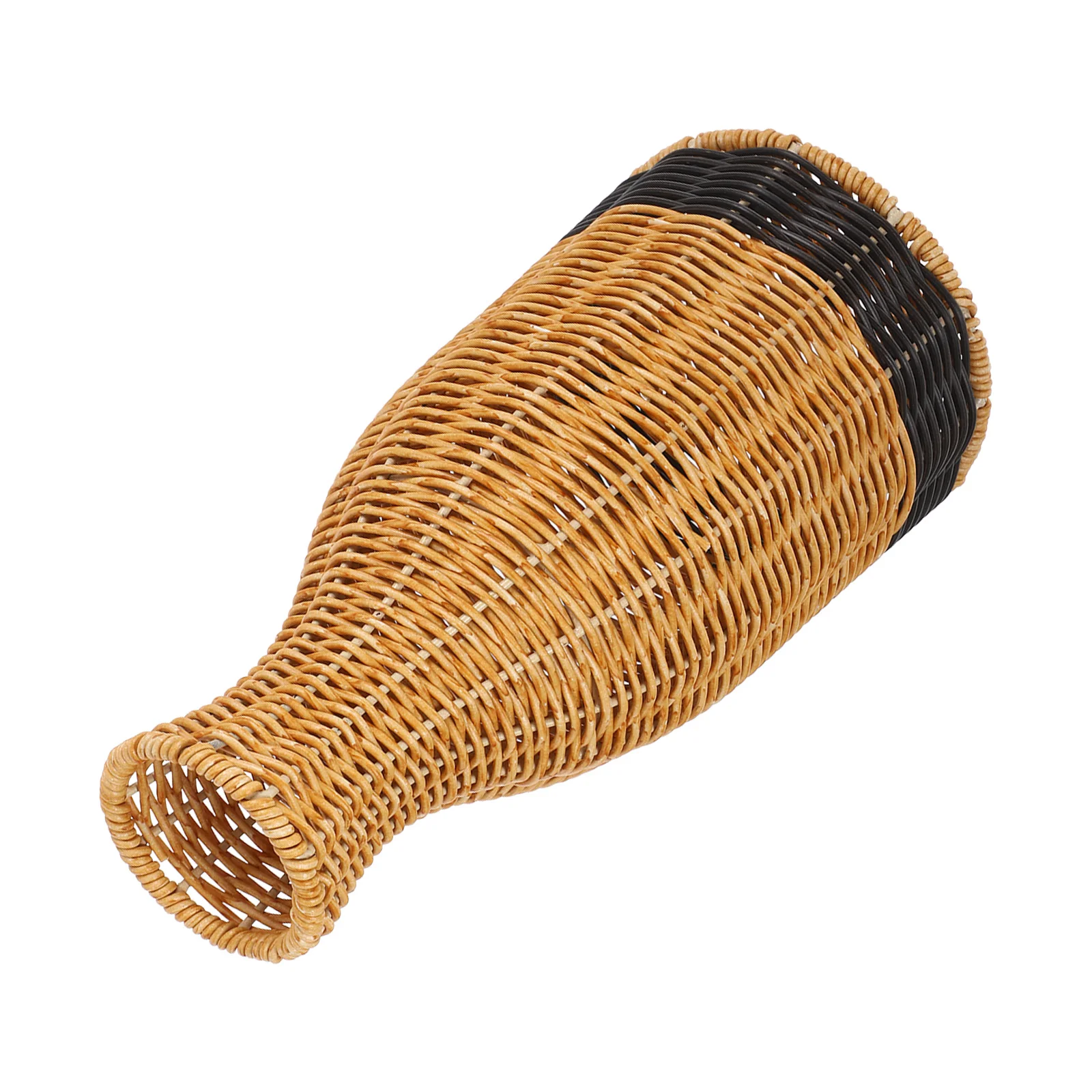 

Rustic Style Woven Vase for Home Decoration Plastic Rattan Material Multi-Functional Vase for Fresh Or Dried Flowers Pastoral