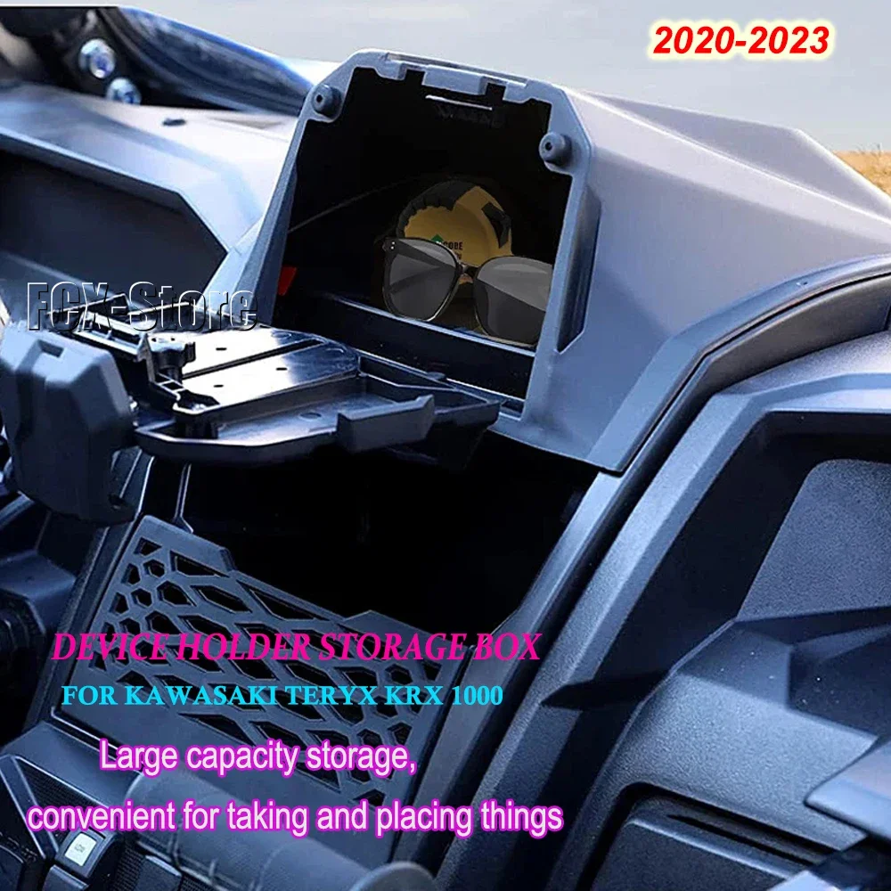 Black Electronic Device Tablet Phone Holder With Storage Box New Accessories For Kawasaki Teryx KRX 1000 2020 2021 2022 2023