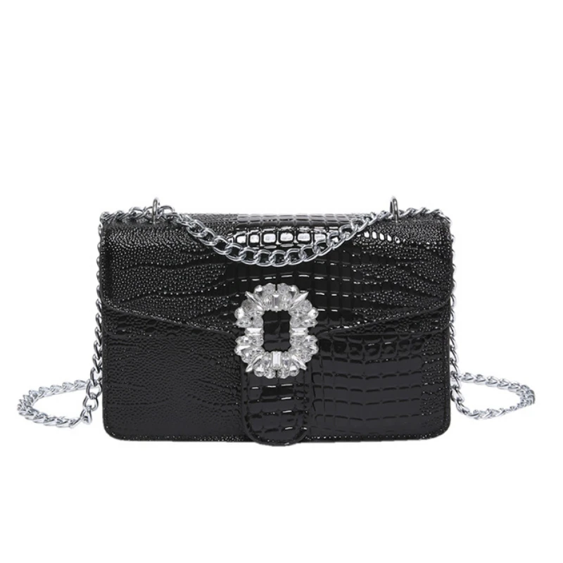 Crossbody Bags for Women 2024 Retro Alligator Pattern Chain Diamond Small Square Bag Girls Casual Shoulder Purses Flap Handbags