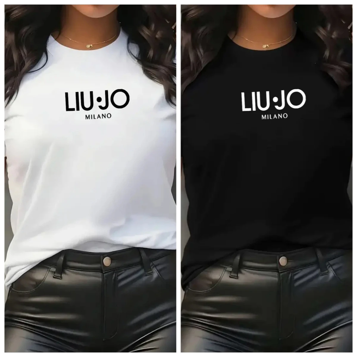 

LIU JO Women's T-Shirt Leisure Fashion Short Sleeve Cotton Tees High Quality Luxury Brand T-shirt Summer Streetwear Y2k