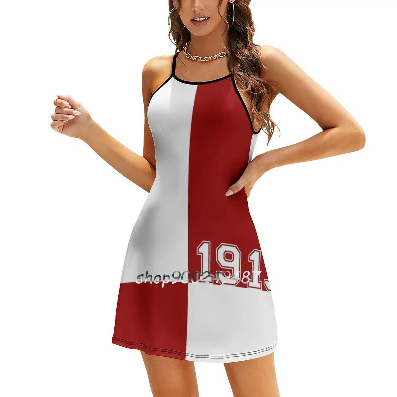 The Crimson Block By Heavennezcree Sweetheart Knot Flared Dress Fashion Design Large Size Loose Dress Dst Delta Sigma Theta