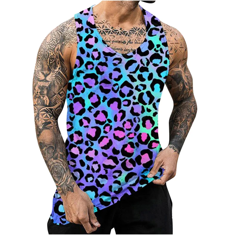 

Spotted Leopard 3D Printed Tank Top For Men Clothes Harajuku Fashion Women Vest Casual Hawaiian Sport Waistcoat Animal Skin Tops