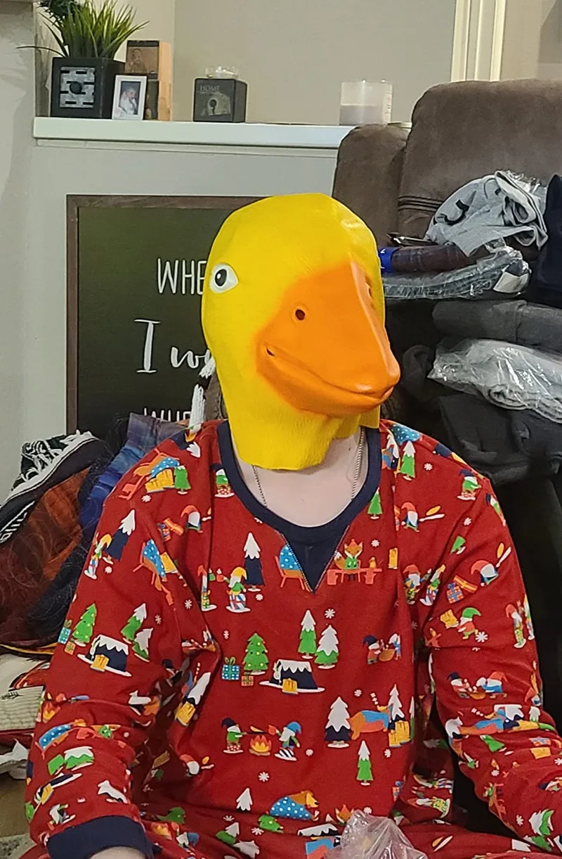 

Маски с утиной головой Quacker Косплей Латексная маска с головой животного Забавный костюм для косплея Реквизит Необычные платья Хэллоуин Карнавальные маски для вечеринок