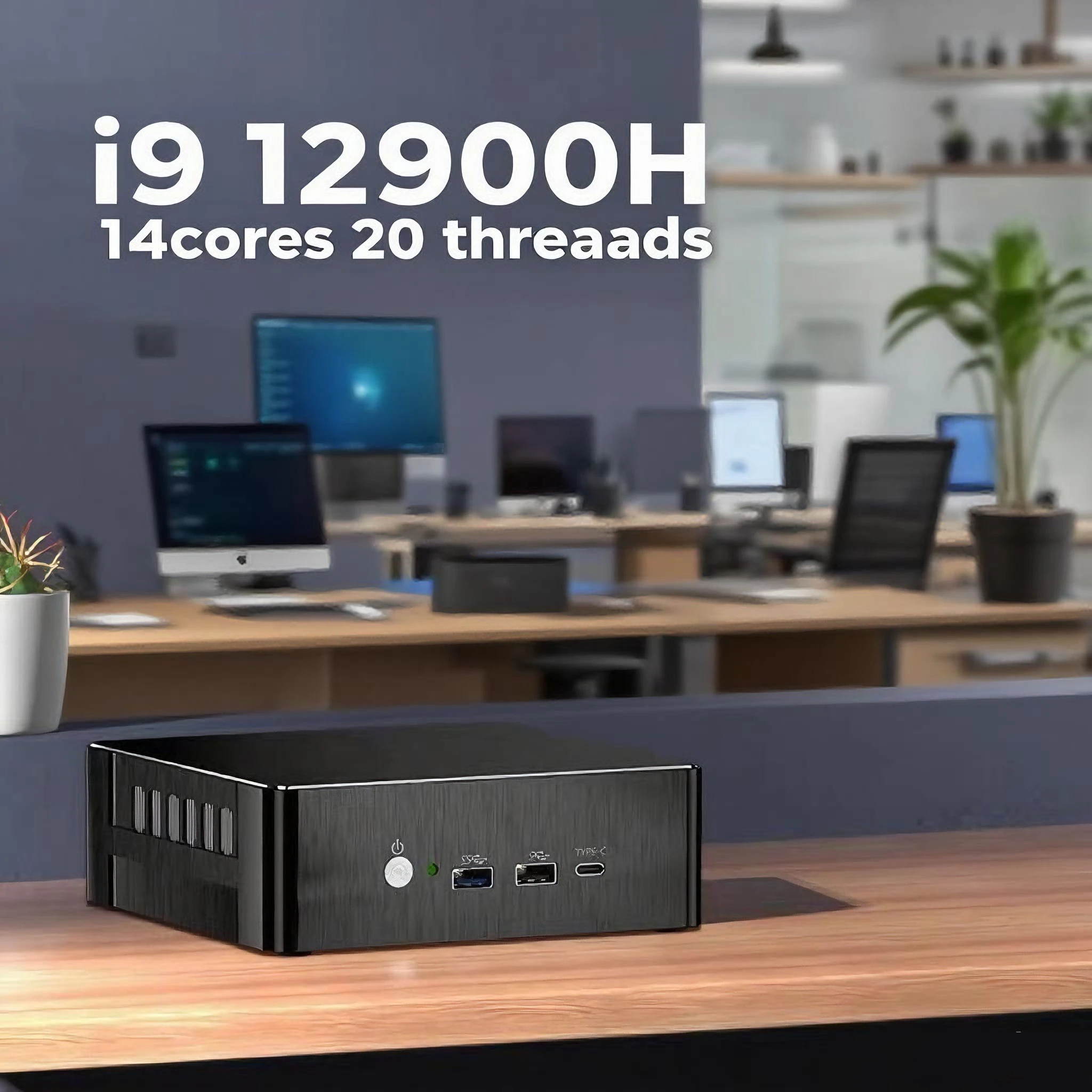 New Intel 12 Extreme Mini PC 12-Core i9-12900H 64GB DDR4 2TB NVMe SSD HDMI DP Type-C 3*Display Windows 11 3*USB3.2 3*USB2.0
