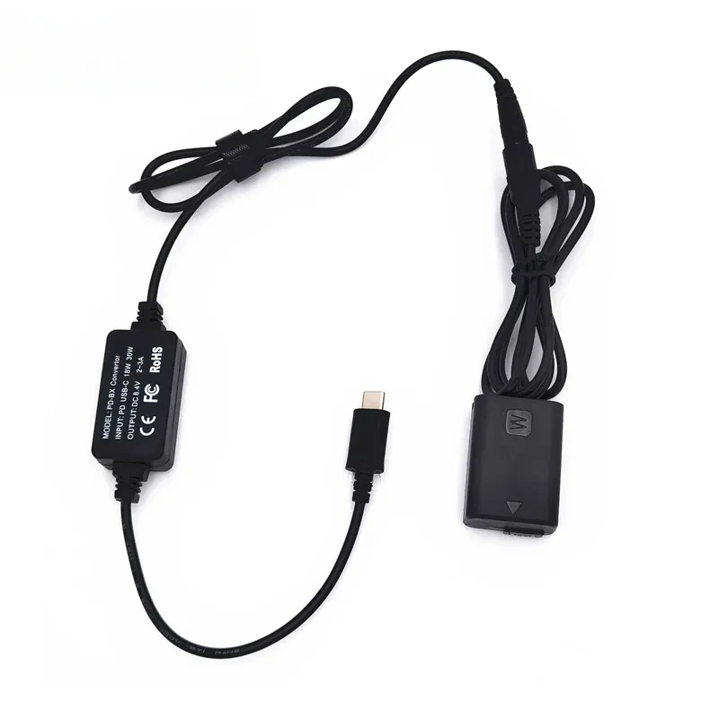 10 Uds PW20 acoplador CC NP FW50 DummyUSB C juego de adaptador de corriente alterna para Sony Alpha A6500 A6400 A6300 A7 A7II A7RII A7SII A7S2 A7R A7R2
