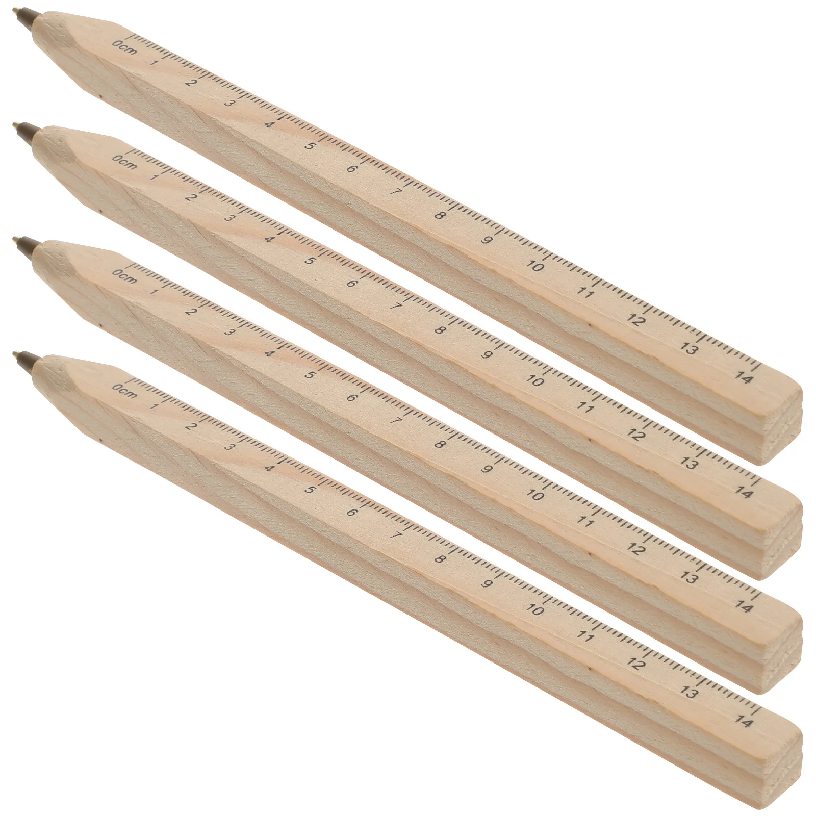 

12Pcs Wood Pen Square Shaped Ballpoint Pens Wooden Marking Drawing Tools Carpenter Ruler Marker Wood Pens