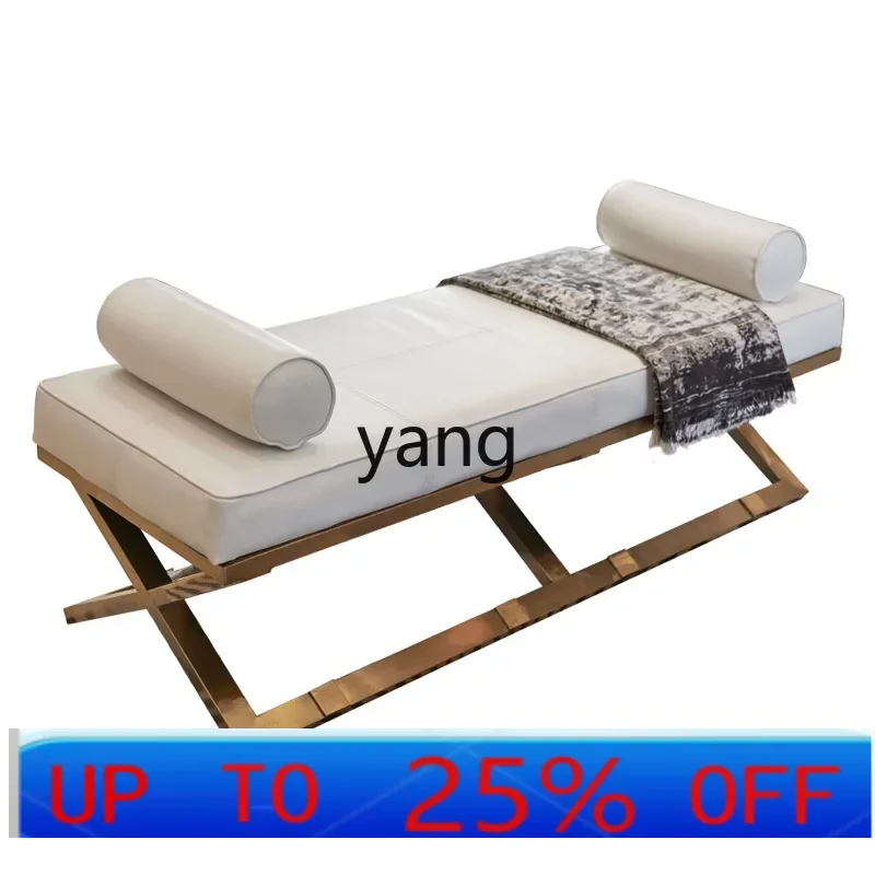 

LTT bedroom bedside light luxury shoe changing stool simple rectangular long sofa stool in front of the bed