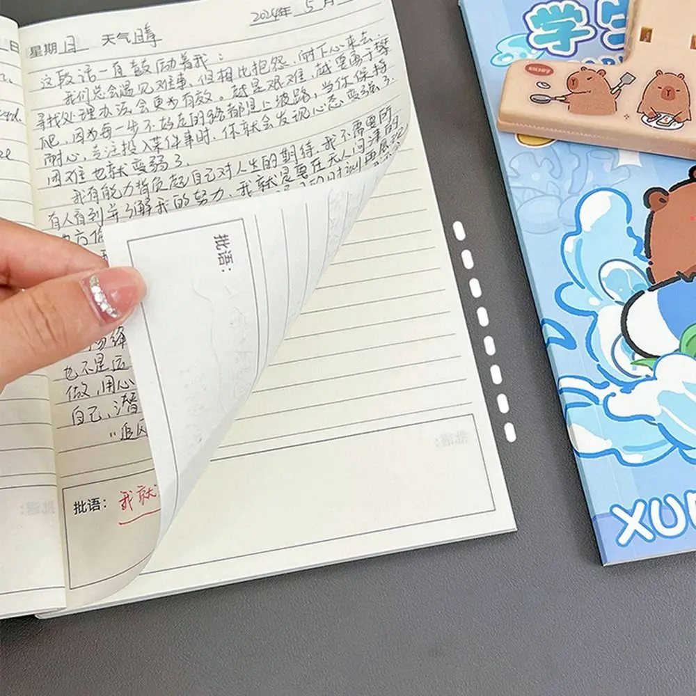 50 Sheets /100 Pages Kawaii Capybara Diary Notebook Thickening Internal Blank Page Cartoon Notepad Portable Multifunction