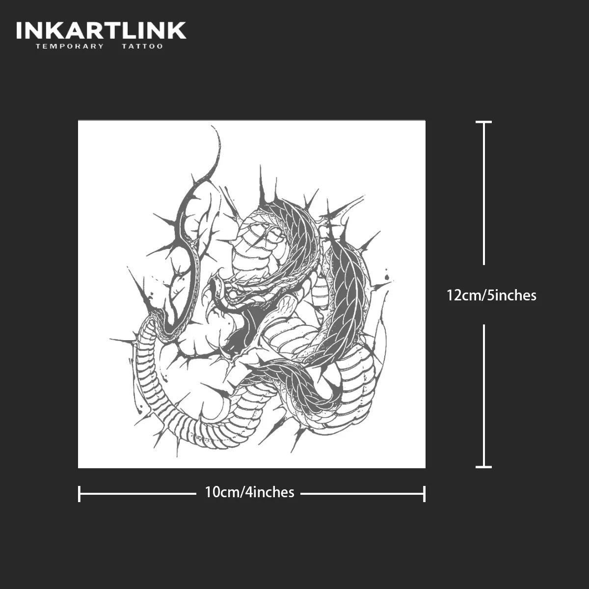 ملصق وشم مؤقت على شكل ثعبان، وشم سحري مقاوم للماء، وشم مزيف يدوم حتى 15 يومًا، وشم شبه دائم