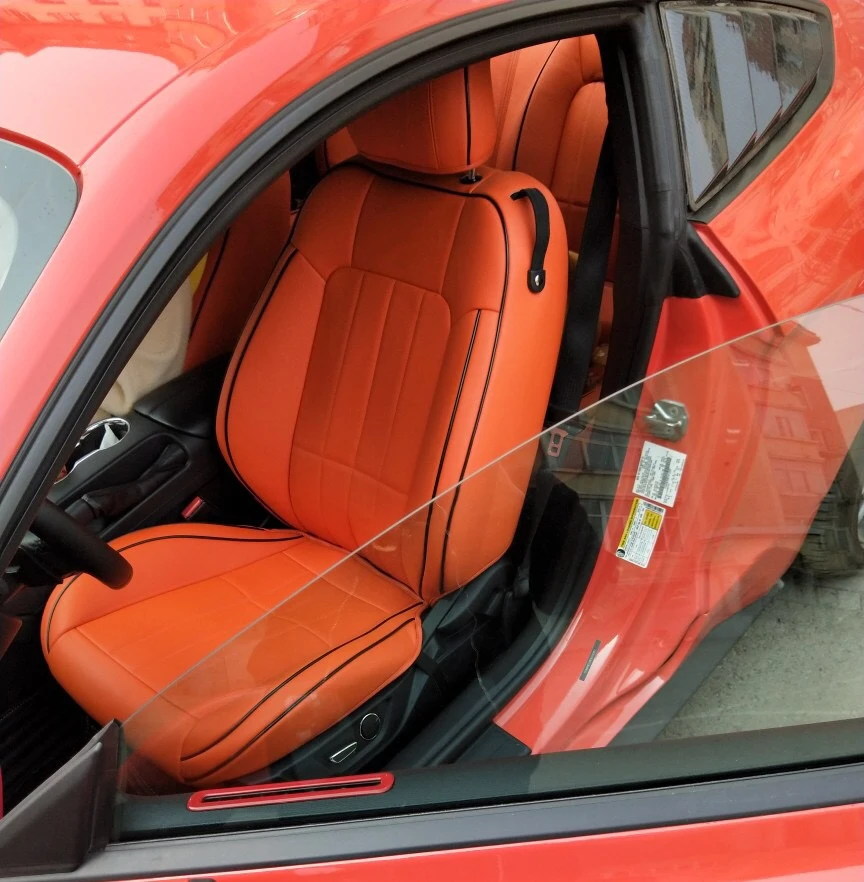 

Чехлы на автомобильные сиденья Motoptes на заказ, полный комплект из искусственной кожи премиум-класса для Ford 2012 2013 2014, Mustang Coupe