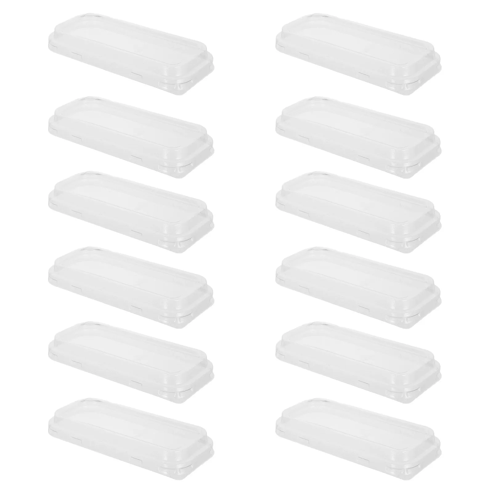 50 Accesorios para Cajas de Pastel - Tapa Transparente Rectangular para Molde de Pan, Cubierta de Plástico para Molde de Pan de 19.5x7.5x2.5cm con Sellado Fuerte para Exteriores