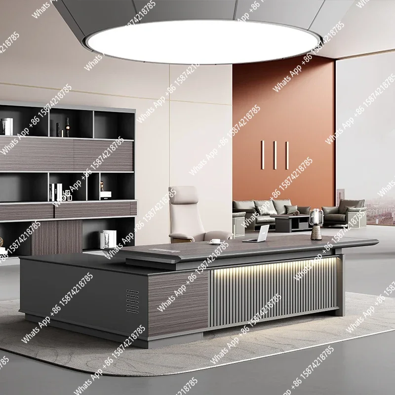 Chinese Simple Boss Desk Luxury Corner Art Modern High Quality Office Desk Storage Reception Design Escritorio Work Furniture