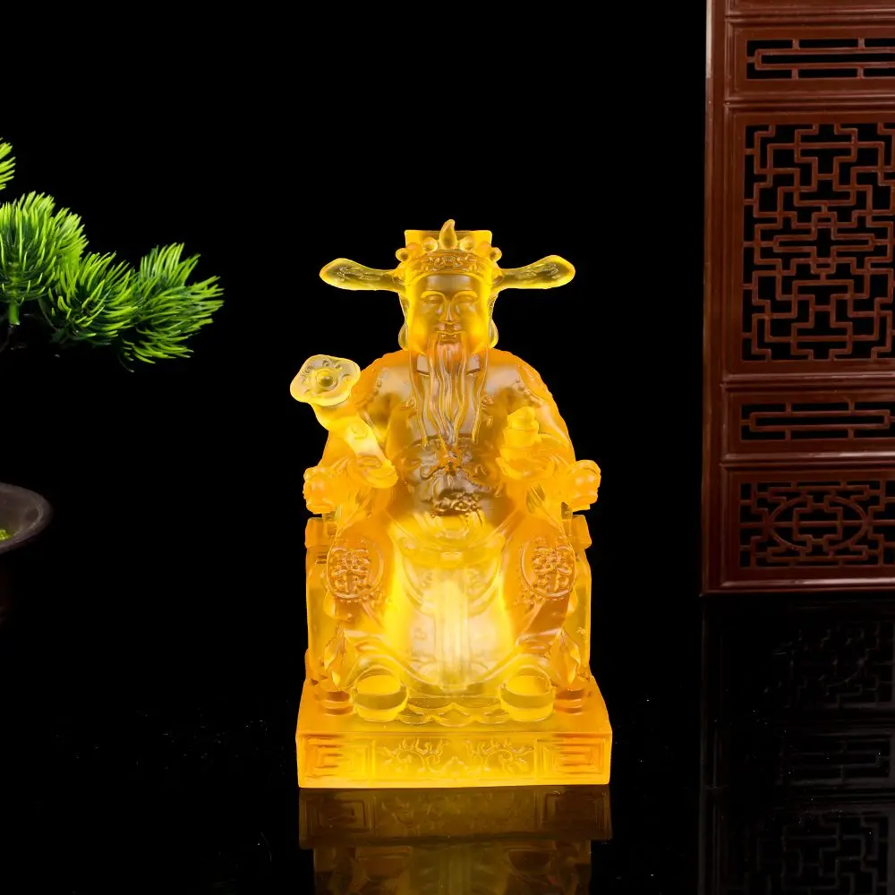 

God of Wealth Home Furnishings Fortune God Statue Home Living Room Buddha Hall Desktop Decor