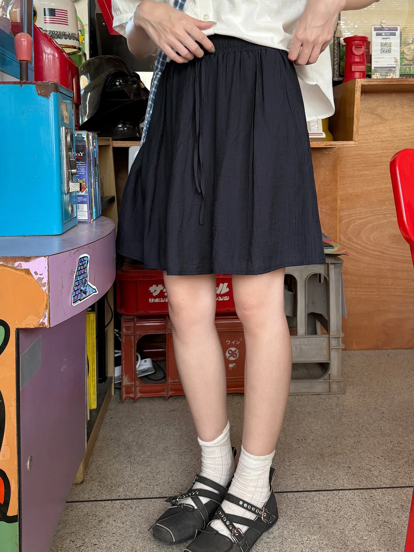 

Блестящая женская юбка А-силуэта с завязками на талии, текстурированная короткая юбка, юбка-полусолнце с блестками Milk Rabbit Planet