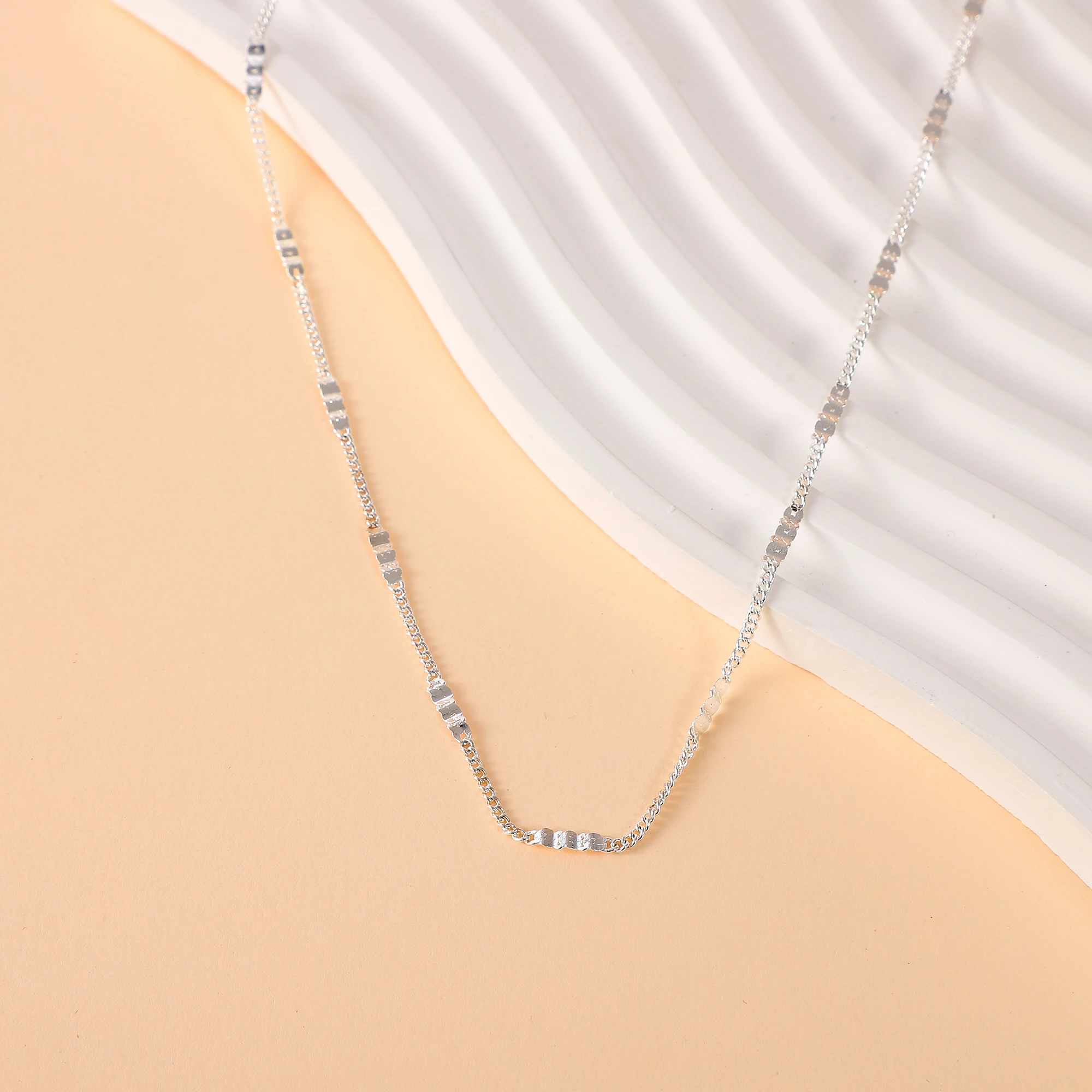 Wholesale Silver Plated Chain For Pendant Women Vintage Jewelry Stock 16 18 20 22 24 26 28 30 Inch High Quality Luxury Necklace