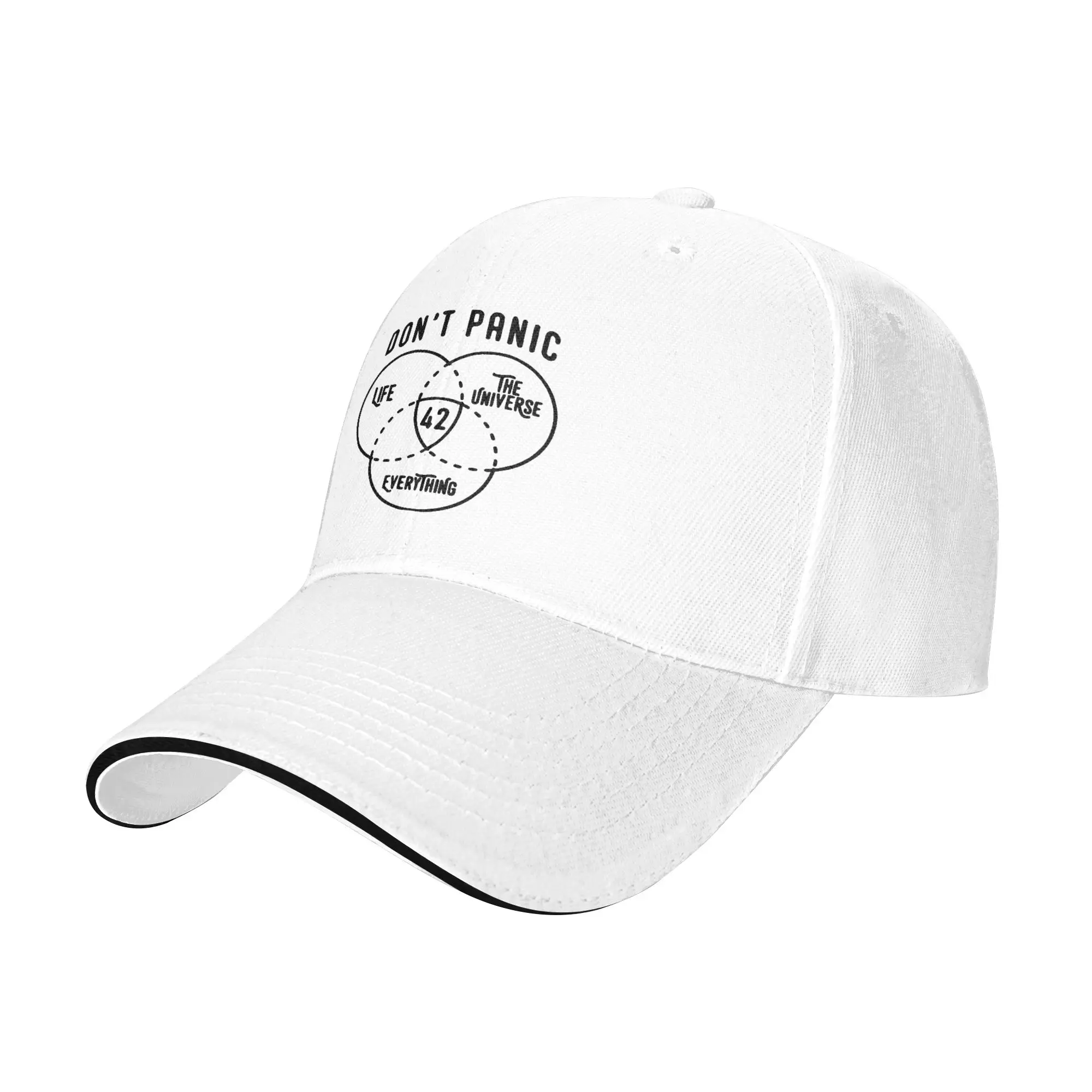 dont panic 42 The Answer To Life The Universe And Everything Douglas Adams  Wear For Men Women Trucker Cap Fashion  Snapback Hat