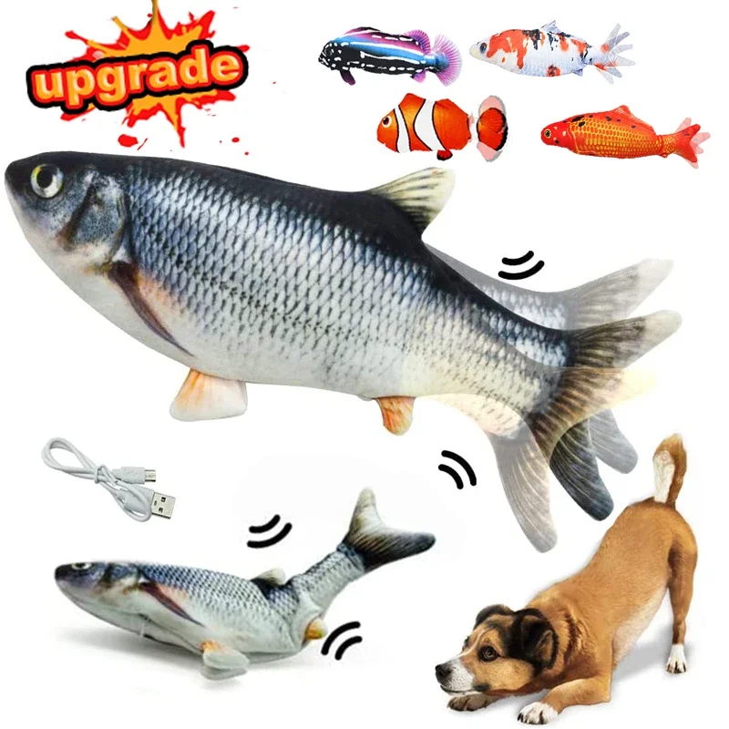 Toys for Dog Interactive Electronic Floppy Fish Dogs Toys Toothbrush Chew Training Funny Game Fish For Pet Puppy Trixie Dog