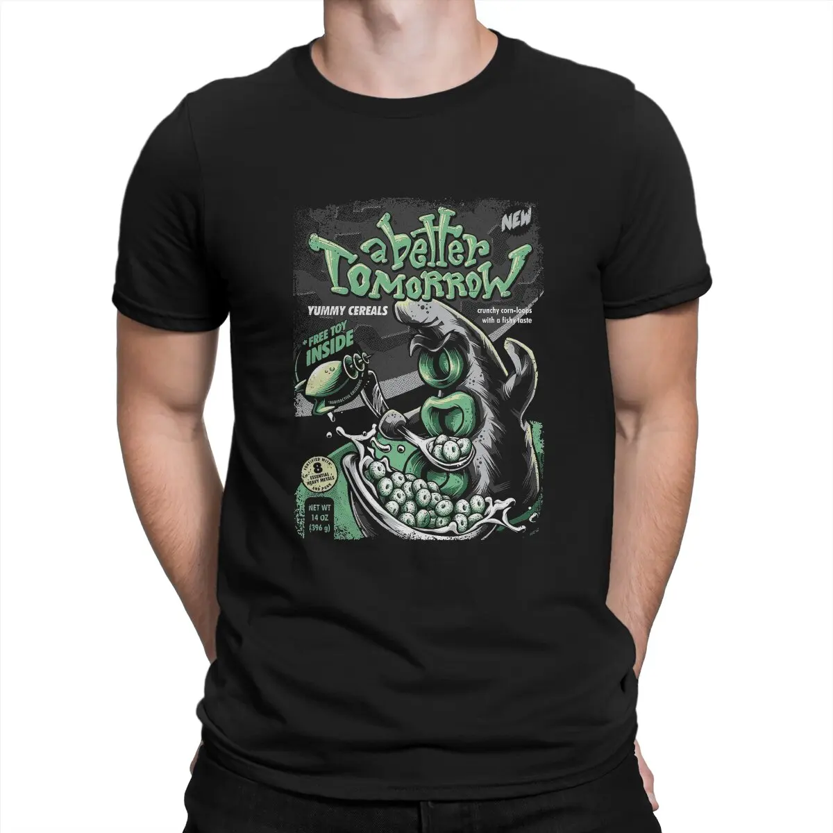 YUMMY TENTACLE CEREALS  Men T Shirt Day Of the Tentacle Lucas Game Hipster Tees Short Sleeve O Neck T-Shirts Pure Cotton