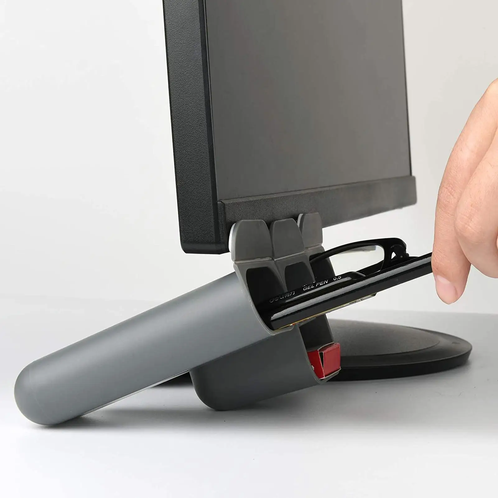 

Wall Mounted PC Screen Pen Holder Paste Screen Pen Holders Desktop Storage Box Desk Pencil Container Office School Stationery