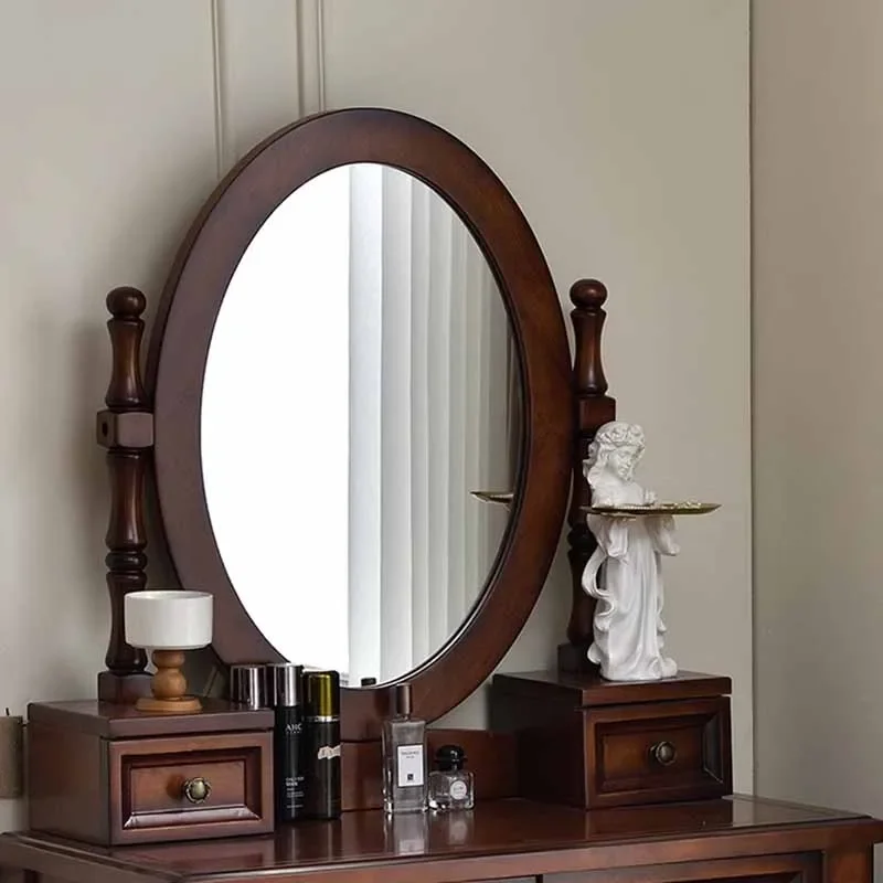 Nordic Mirror Drawers Dresser Eithe Stool Brown Modern Luxury Dressing Table Storage Hotel High End Comoda Pra Quarto Furniture