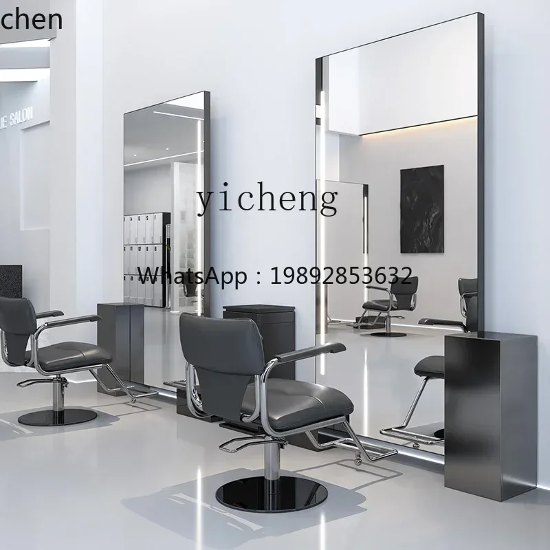 YFY hairdresser high-end mirror table single and double-sided floor mirror barber shop hair cutting mirror 4