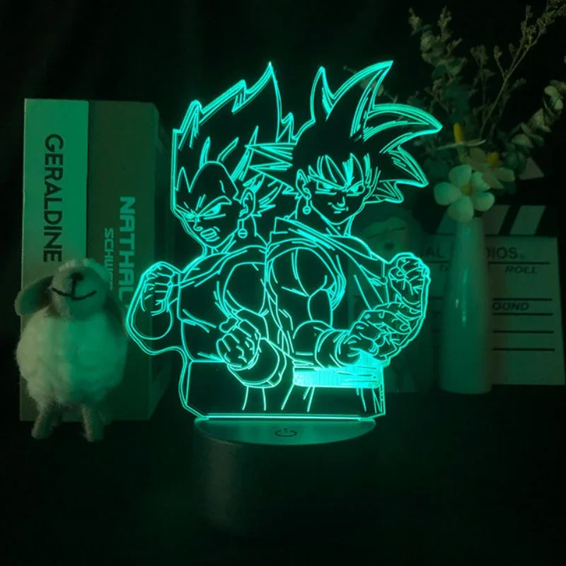 Dragon Ball Z King Cartoon 3D LED Light, Anime Figure Night Light, Son Goku, GK Vegeta, Lâmpada de Mesa, Decoração Do Quarto, Presente De Aniversário