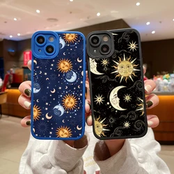 Funny Sun Moon Face Silicone Phone Case For iPhone 14 Pro Max Plus 13 12 Pro Max 11 XS X XR SE2 7 8 Plus Soft Back Cover Fundas
