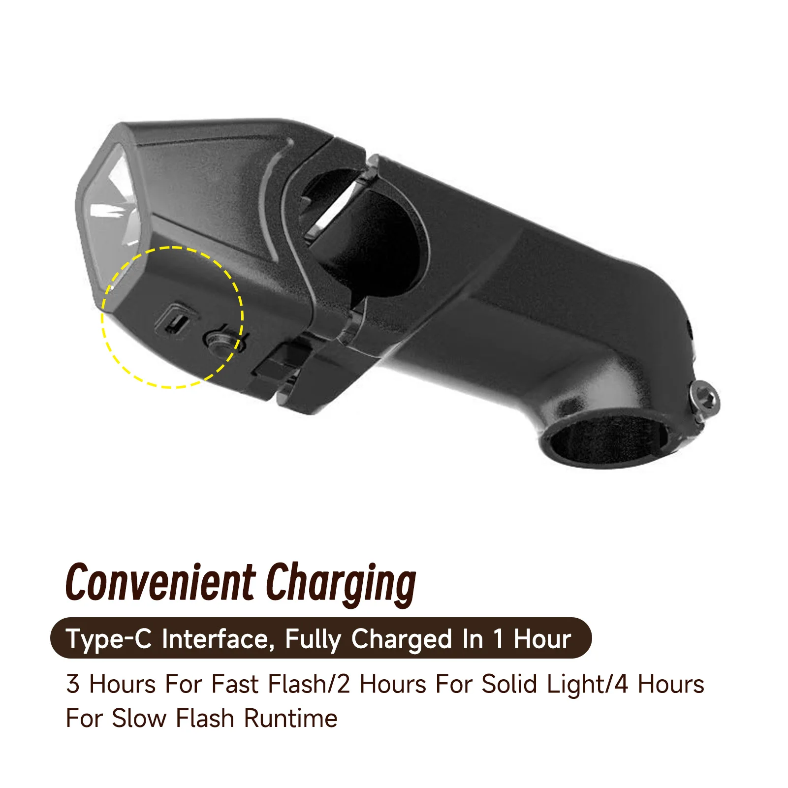 Lampu Depan Sepeda Isi Ulang Rilis Cepat IPX5 Lampu Sepeda LED Tipe-C Tahan Hujan untuk Berkendara Malam Hari Cocok untuk Anak-anak atau Orang Dewasa