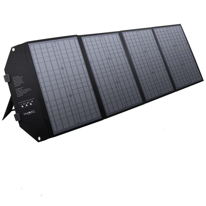 Outdoor Portable Power Supply Station Generator 100W Foldable Solar Panel With 10 In 1 Connect Cables