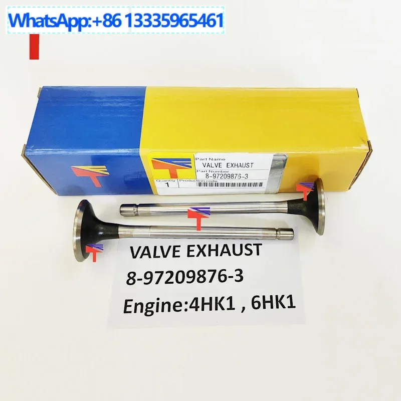 

2PCS exhaust valve 8-97209876-3 for construction machinery 4HK1 6HK1 engine parts