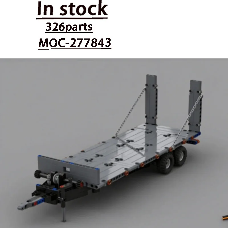 City MOC-277843 Transport Small Tilt Three-Axle Trailer Building Block Model 326Parts Creative Adult Birthday Christmas Toy Gift