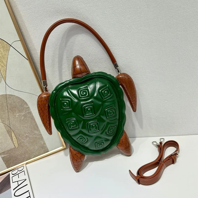 

2025 New Fashion Women Creative Realistic Turtle-shaped Handbags Irregular Funny Shoulder Crossbody Bag 3D Sea Turtle Tote Bag