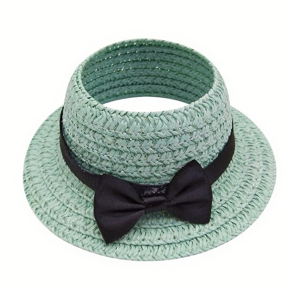 Versatile 10.5cm Straw Hat BOW Stylebow Camera Sitting Empty Top Hat Party Style Cute Design Top Hat Shape Fashion Dolls