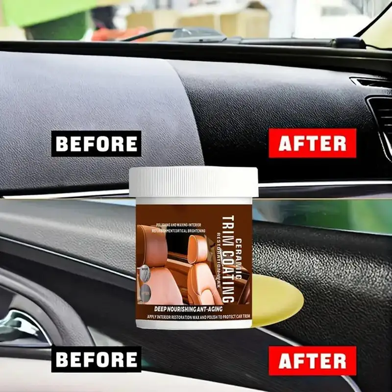 Creme de limpeza interior do carro, creme de manutenção brilhante, agente de limpeza de remodelação de carro, suave para superfícies domésticas, sofás, carro