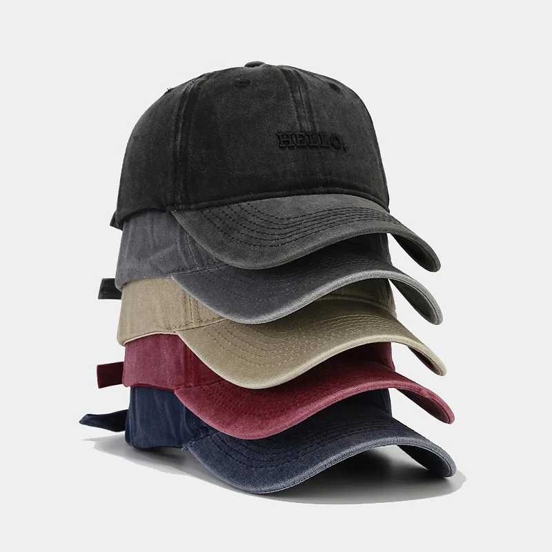 Casquette de Baseball en coton délavé, rose, noir, pour femmes, hommes, bonjour, brodée, Streetwear, Hip Hop, chapeau à rabat, visière d\'été,