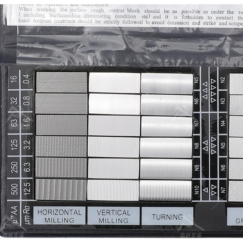 Ra0.05-12.5mm Notebook Type Surface Roughness Comparison Sample Block Standard Roughness Sample Block  30 Blocks