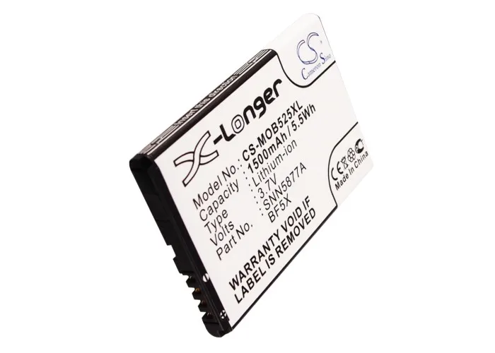 1500mAh BF5X SNN5877A batería para Motorola MOTO ME525 MB520 Bravo XT760 Jordan MB526 Defy ME525 ME863 defy XT Electrify XT535 XT
