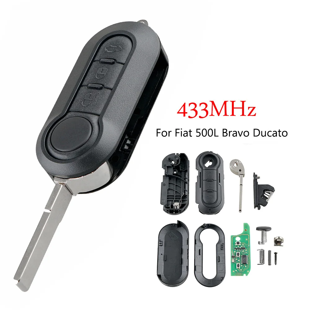 Remote Car Key 433Mhz for Fiat 12-  500L/500L MPV 10- Bravo 09-16 Ducato