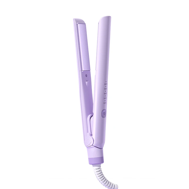 Mini Hair Flat Iron 2 in 1 Hair Straightener and Curler Portable Straightening Iron Constant Temperature 5