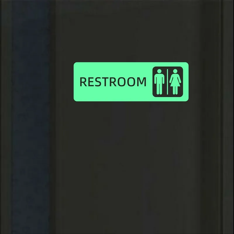 Men/Women Restroom Signage Glow Stickers Hotel Shop Cafe Restaurant Washroom Bathroom Label WC Door Sign Decal Home Wall Decor