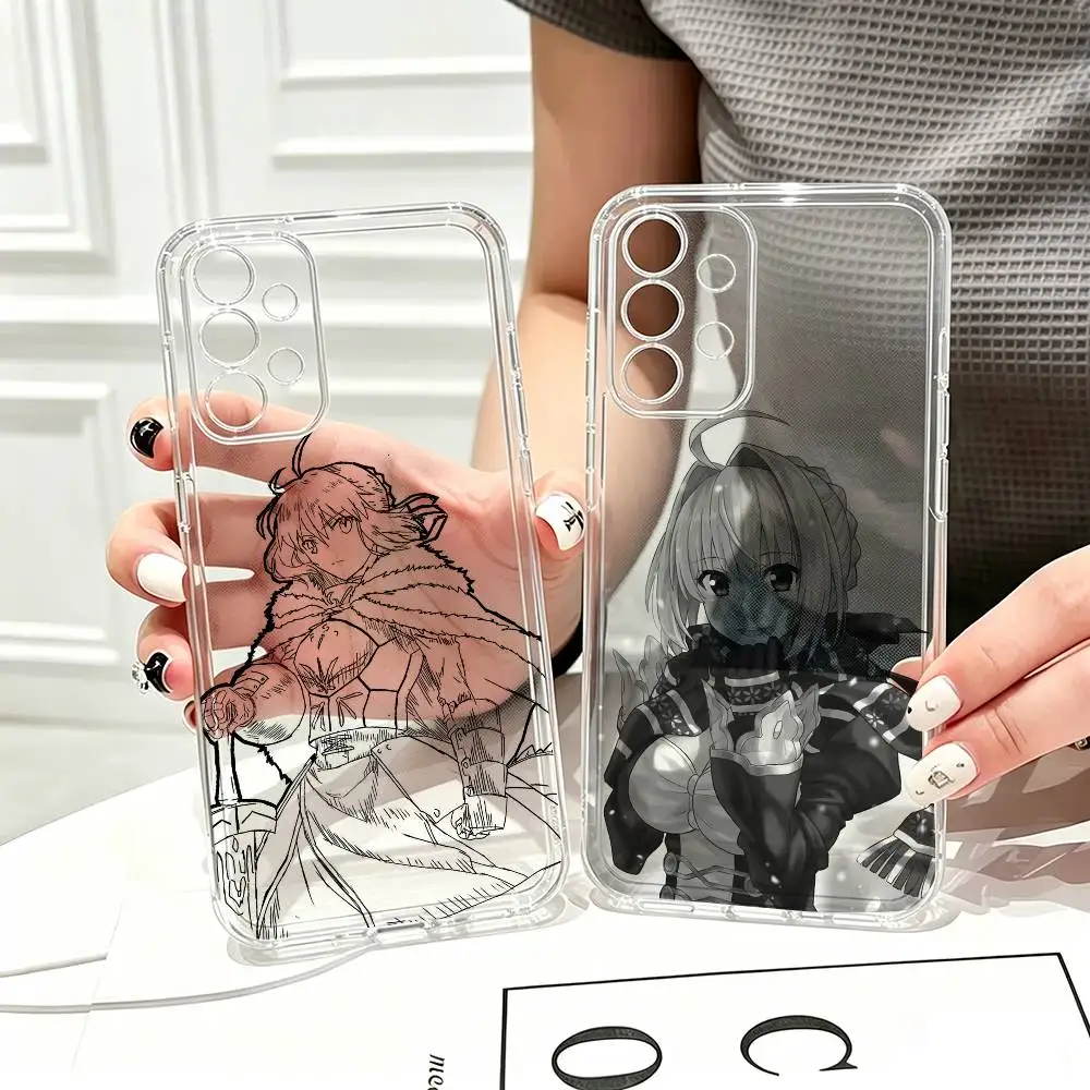 Fate Extella Nero Claudius Cute  Phone Case Transparent Silicone Soft For Samsung S25,S24,S21,S22,S23,S30,Ultra,S20,Plus,Fe