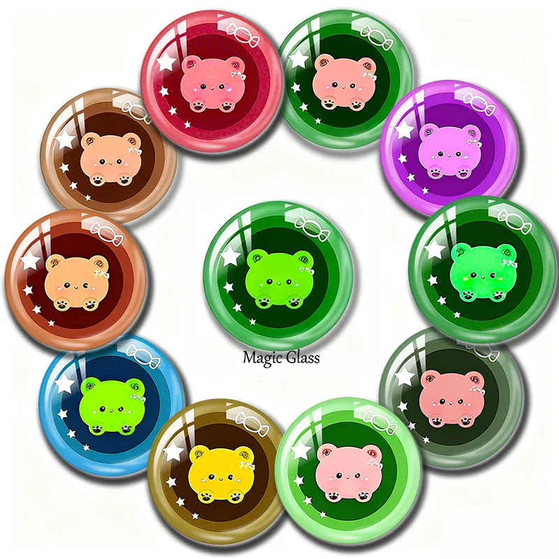 

8 мм 10 мм 12 мм 18 мм 20 мм 25 мм 30 мм 40 мм 50 мм фото стекло кабошон узор круглый DIY ювелирные аксессуары медведь